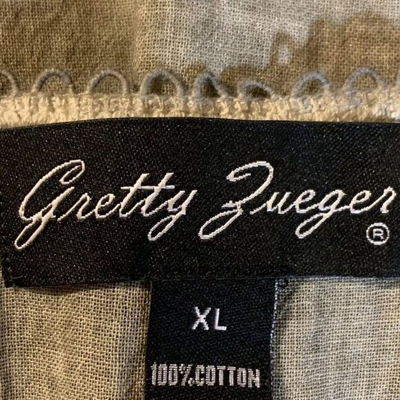 Gretty Zueger Women's Boho Floral Embroidered Blouse Tunic Top Size XL - Picture 7 of 11